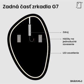 Zrkadlo v tvare kamienka s LED osvetlením G7