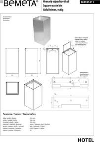 Bemeta Design Odpadkový kôš, 25 l, nerez, lesk - 101915111