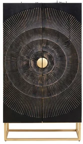 Madeira skrinka čierna 76x140 cm