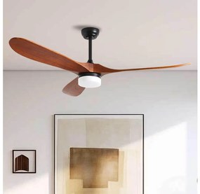 ZEVENTI - LED Stropný ventilátor GINOSA LED/18W/230V Wi-Fi Tuya čierna/dub + DO ZV0043