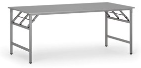Konferenčný stôl FAST READY so striebornosivou podnožou, 1800 x 900 x 750 mm, sivá