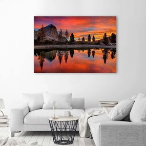 Obraz na plátně Aurora na Červeném jezeře - 120x80 cm