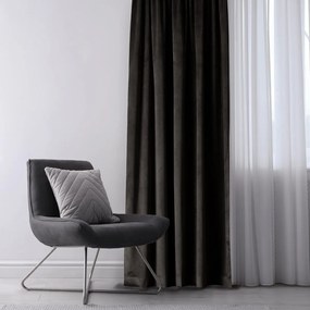 Záves Amelia Home Velvet s priechodkami čierny