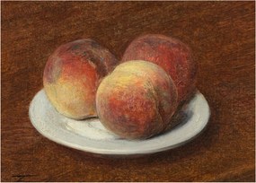 Obraz - Henri Fantin-Latour, Three Peaches on a Plate, reprodukcia (70x50 cm)