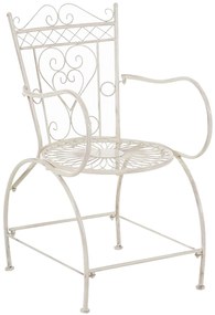 Kovová stolička Sheela s područkami (SET 2 ks) - Krémová antik
