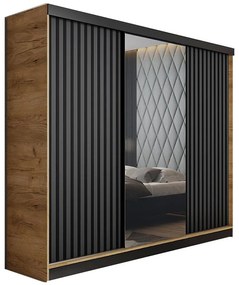 Skriňa Malani 200 L craft / dvierka grafit