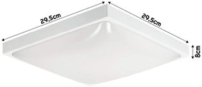 ECOLIGHT LED stropné svietidlo 2xE27 štvorcové biele + 2x E27 10W neutrálna biela žiarovka