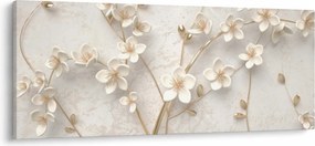 Obraz - Zlatý kvet - abstraktné (120x50 cm)