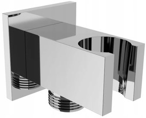 Stenový vývod s držiakom ručnej sprchy MEXEN CUBE - mosadzný - hranatý - chrómový, 79300-00