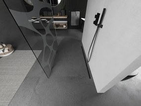Mexen Kioto, sprchová zástena Walk-In 100 x 200 cm, 8mm číre sklo biely vzor, grafitový profil, 800-100-002-95-97