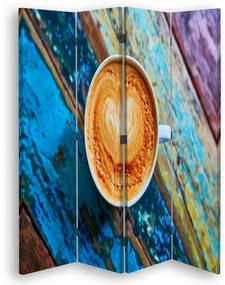 Gario Paraván Káva na rustikálnom stole Rozmery: 145 x 170 cm, Prevedenie: Klasický paraván