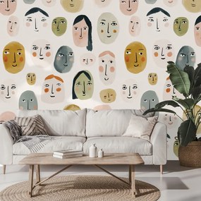 Samolepiaca tapeta farebné abstraktné tváre