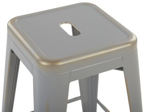 Sada 2 oceľových barových stoličiek 76 cm strieborná/zlatá CABRILLO Beliani