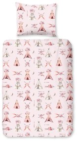 Ružové bavlnené detské obliečky do postieľky 100x135 cm Boho – Good Morning