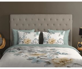 Zelené/krémové bavlnené obliečky na jednolôžko/predĺžené 140x220 cm Celina – Good Morning