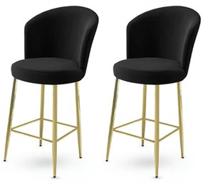 Sada barových stoličiek Alte Black and Gold, 2 ks, 2 ks