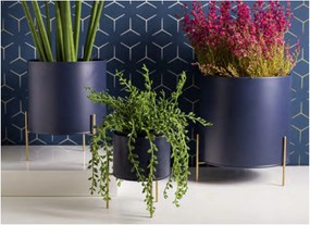 Altom Dekoratívny kovový kvetináč, 20x20x10 cm Farba: Modrá