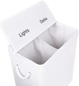 Kôš na bielizeň bambusový 100 l biely