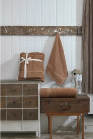 Hnedé froté bavlnené uteráky a osušky v súprave 2 ks – Foutastic