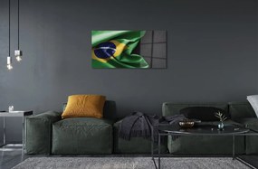 Sklenený obraz vlajka Brazílie 125x50 cm