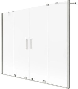 Mexen Velar Duo, 2-krídlová vaňová zástena s posuvnými dverami 170 x 150 cm, námraza, oceľový profil, 896-170-000-32-97
