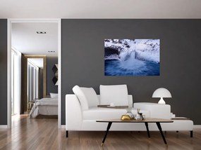 Obraz vodopádu v zime (90x60 cm)