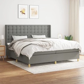 Boxspring posteľ s matracom tmavosivá 200x200 cm látka 3132338