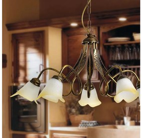 ONLI - Luster na reťazi DOPPIO GIRO 5xE14/6W/230V bronzová