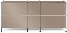 Veľká kovová odkladacia skrinka »CN3« so 6 výklopnými priehradkami, hnedosivá