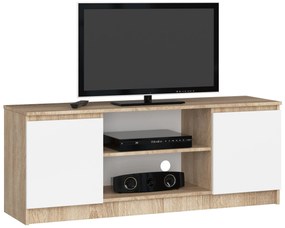 TV stolík Dariel (dub sonoma + biela). Akcia -10%. Vlastná spoľahlivá doprava až k Vám domov. 1069015