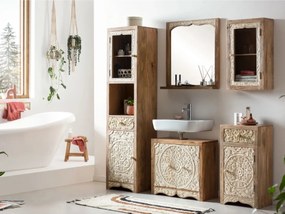 furniture-nabytek.cz - Masívna kúpeľňová spodná skrinka Delhi z mangového dreva, lakovaná, hnedá – 43×30×80 cm