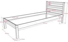Biela detská posteľ z borovicového dreva bez roštu 90x200 cm Pino – Vipack