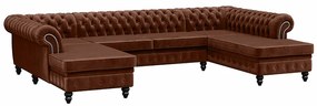 PROXIMA.store - Luxusná sedačka CHESTERFIELD LONG U FARBA NÔH: čierna, DRUH LÁTKY: TORRE - 10, FARBA OZDOBNÝCH ŠPENDLÍKOV: staré zlato