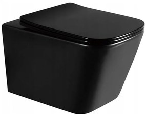 Závesný set GEBERIT Duofix Basic+ WC TEO Rimless 51 x 35 cm + pomaly padajúca doska Slim, čierna, 3385XX85+39060185