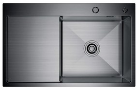 Erga HD, 1-komorový oceľový drez 780x490x210 mm, pravý, grafitová, ERG-MLS-HD7849RB