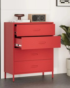 CARLA moderná komoda na nožičkách: červená (1582)