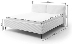 Béžová čalúnená dvojlôžková posteľ s úložným priestorom s roštom 180x200 cm Matera – Meise Möbel