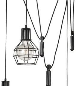 ONLI - Luster na lanku SPIDER 5xE27/15W/230V pavúk čierna