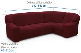 Super strečové poťahy HARMONIA bordó rohová sedačka (š. 340 - 540 cm)