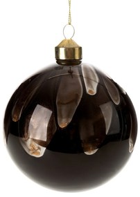 SKLENENÁ VIANOČNÁ BANKA NA STROMČEK SADA 4 KS (FI) 10 CM HNEDÁ