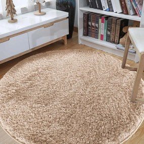 Okrúhly koberec v karamelovej farbe Šírka: 120 cm | Dĺžka: 120 cm