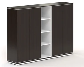 Vysoká skriňa Creator 202,2 x 44,5 x 150,7 cm, biela / wenge