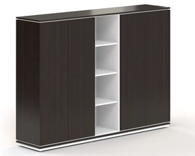 Vysoká skriňa Creator 202,2 x 44,5 x 150,7 cm, biela / wenge