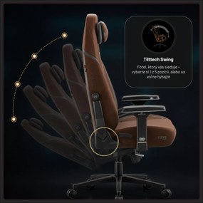 Herné kreslo textilné hnedé, Normal: Diablo X.Eye Prime Cinnamon Brown