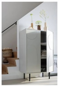 Svetlosivá skrinka z borovicového dreva 85x135 cm Cadiz – WOOOD