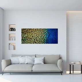 Obraz - Pávie perie (120x50 cm)