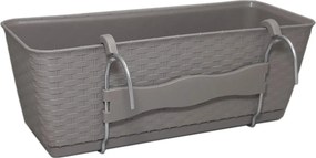 Plastový balkónový kvetináč DRL400PW 38,6 cm - mocca