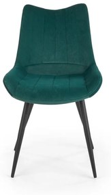 Jedálenská stolička AURORA –⁠ kov/látka, zelená