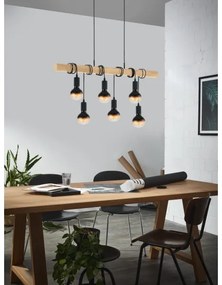 Eglo 43513 - Závesný luster na lanku TOWNSHEND 6xE27/60W/230V