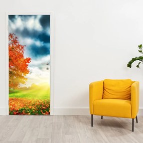 Fototapeta na dvere - Krajina zaliata slnečným svitom (95x205cm)